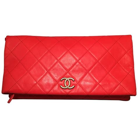 chanel red clutch|chanel envelope clutch.